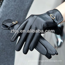 Women wearing leather belt pattern gloves for importer